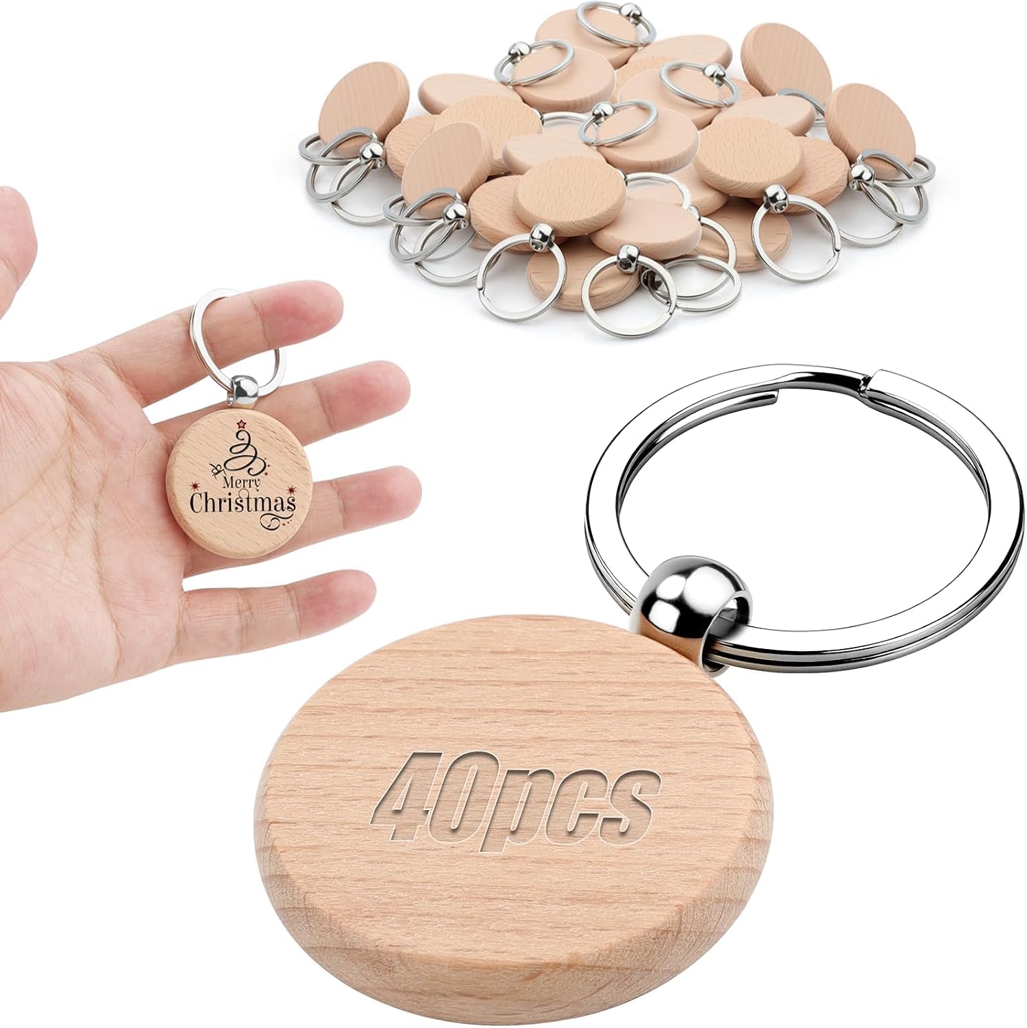 Personalisierter Schlüsselanhänger – personalisierbar, aus Holz