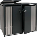 Hochwertige Mülltonnenverkleidung aus Metall für 2 Tonnen, 122x132x84cm, anthrazit